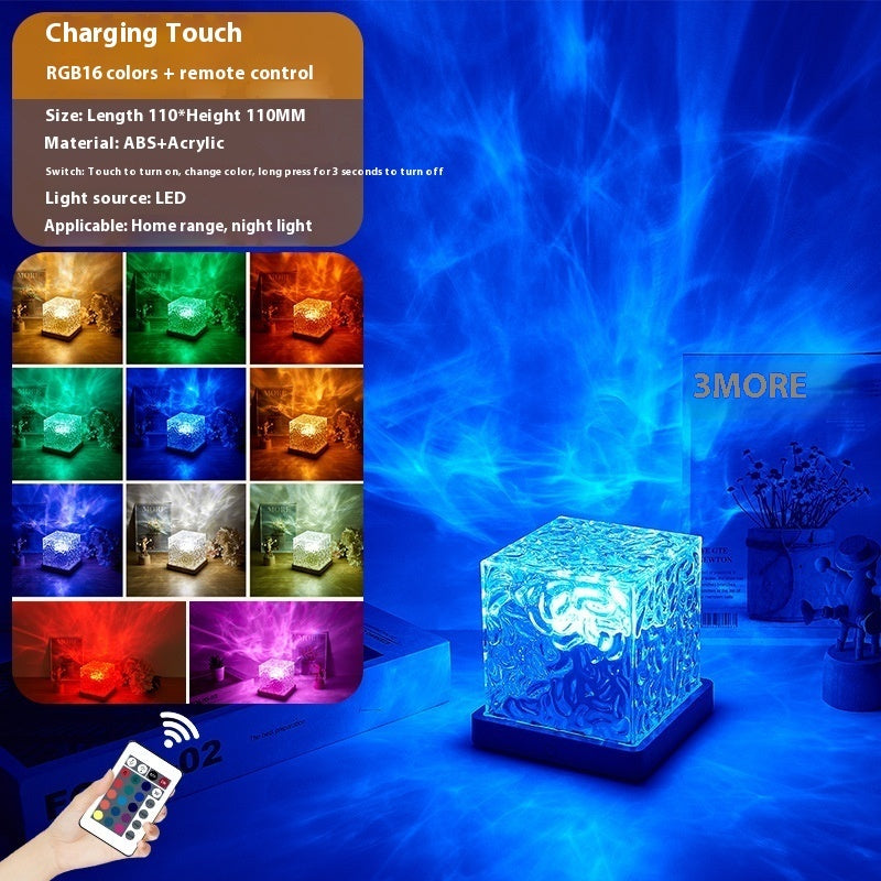 RGB Water Ripple Night Light — 16 Colors, USB Powered